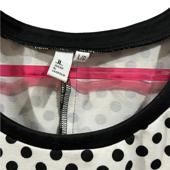 Jules & Leopold white and black polka dot top, size large - Picture 2 of 4